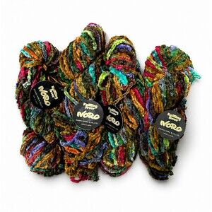 Knitting Fever Noro Ruby No Wa Yarn, Viscose 66% Nylon 34%, Color 5H (Lot of 4)